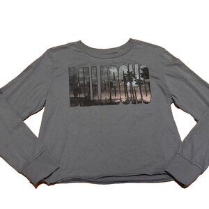 Billabong Ladies Logo Gray Long Sleeve T-Shirt Size S/P STYLE# JT87NBIT